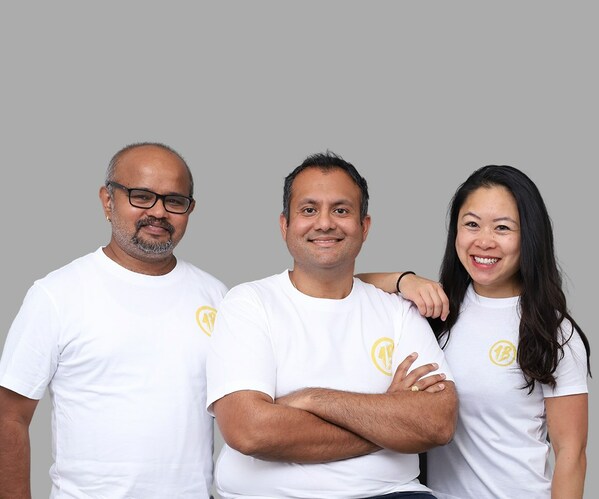 1Bstories Founding Team: From left to right - Ravi Hamsa, Anuvrat Rao, Stacie Chan.