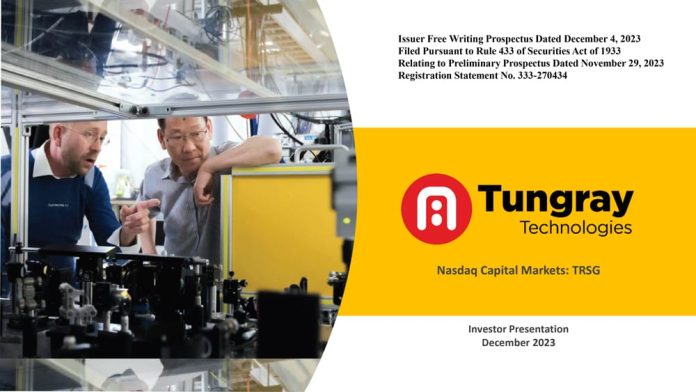 Tungray Technologies Inc Announces Closing of Initial Public Offering