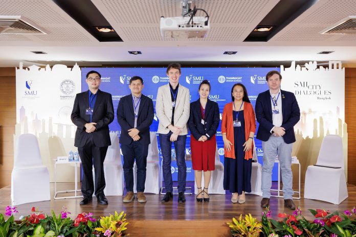 Singapore Management University From left to right- Dr Adrian Lo, Dr Adiwan F. Aritenang, Associate Professor Orlando Woods, Dr Tu Anh Trinh, Dr Rattikarn Khambud, and Mr Clinton Moore