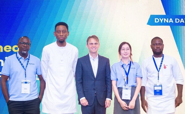 L-R: Senior Business Development Manager, Africa, Dyna.Ai, Marshall Gbosi; The Lagos State Commissioner of Innovation, Science and Technology, Honourable Olatunbosun Alake; Chairman and Co-President, Dyna.Ai, Tomas Skoumal; General Manager of Africa, Dyna.Ai, Yasmine Ezz; and Special Assistant to the President on ICT Development and Digital Innovation, Tokom Peter Igoin at Dyna Day Nigeria.