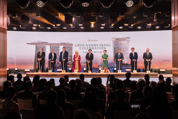 L to R: Officiating the groundbreaking was Senior Principal Architectural Designer at Populous Andrew Tulen, Founding Partner of Safdie Architects Moshe Safdie, Las Vegas Sands President and COO Patrick Dumont, Dr Miriam Adelson, Singapore's Prime Minister and Minister for Finance Lawrence Wong, Minister for Sustainability and the Environment and Minister-in-charge of Trade Relations Grace Fu, Las Vegas Sands Chairman and CEO Robert Goldstein, Las Vegas Sands Executive Vice President Asia Operations Grant Chum, and Marina Bay Sands COO Paul Town L to R: Officiating the groundbreaking was Senior Principal Architectural Designer at Populous Andrew Tulen, Founding Partner of Safdie Architects Moshe Safdie, Las Vegas Sands President and COO Patrick Dumont, Dr Miriam Adelson, Singapore's Prime Minister and Minister for Finance Lawrence Wong, Minister for Sustainability and the Environment and Minister-in-charge of Trade Relations Grace Fu, Las Vegas Sands Chairman and CEO Robert Goldstein, Las Vegas Sands Executive Vice President Asia Operations Grant Chum, and Marina Bay Sands COO Paul Town