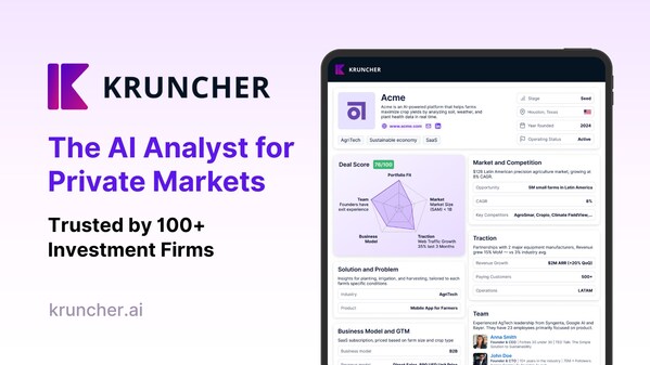 Kruncher is the most comprehensive AI analyst for private markets.