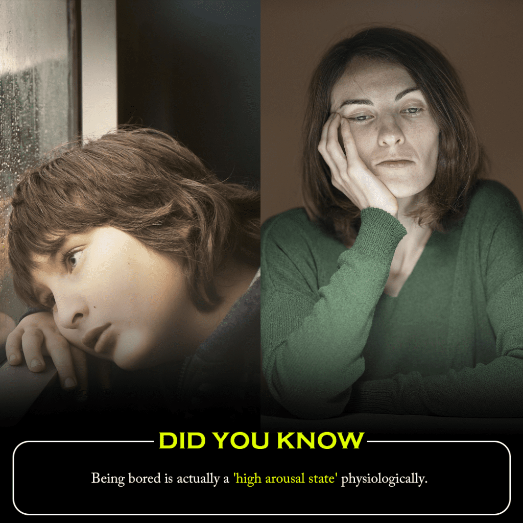 Did you know? Being bored is actually a 'high arousal state' physiologically.
