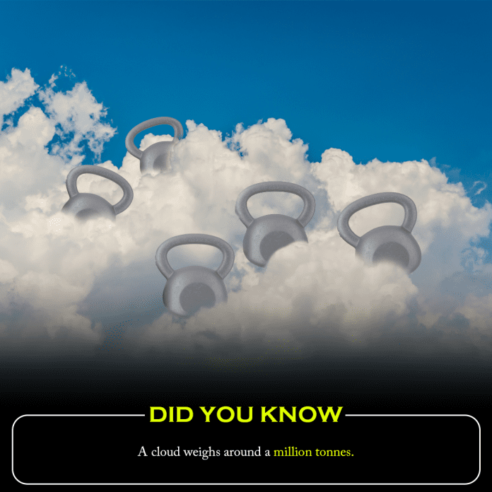 Did you know? A cloud weighs around a million tonnes.