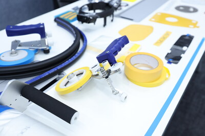 the tesa product range is presented to visitors during the opening tour