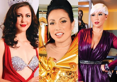 designer and muse main Amir Luqman, Jovian Mandagie, Sonny San's muses, Kimberley Leggett, Ning Baizura and Gillian Hung respectively