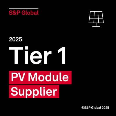 JA Solar Recognized as Tier 1 PV Module Supplier by S&P Global Commodity Insights (PRNewsfoto/JA Solar Technology Co., Ltd.)