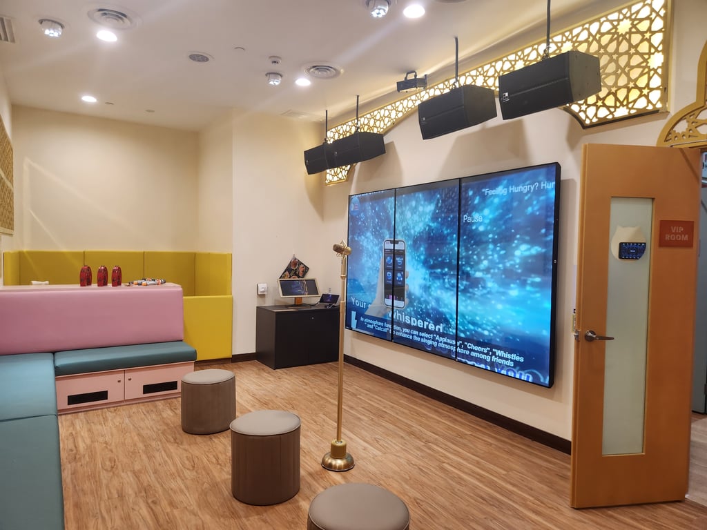 VIP room with larger space and even larger screen