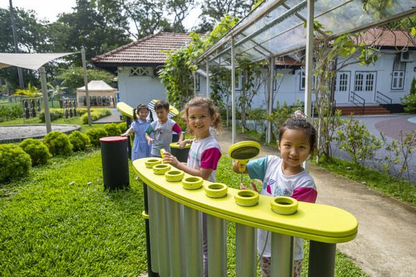 These engaging musical instruments are one of the facilities provided for children to enjoy learning outdoors.