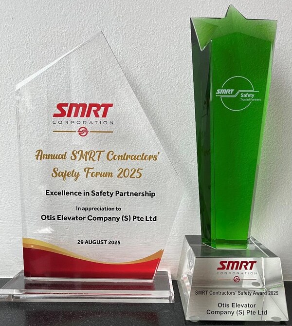 Otis is the only elevator industry company to receive the 2025 SMRT Contractors' Safety Award.