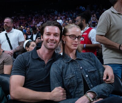 Patrick Schwarzenegger & Abby Champion at NBA Abu Dhabi games Patrick Schwarzenegger & Abby Champion at NBA Abu Dhabi games