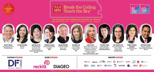 Confirmed speakers for the 2025 World Edition of Break the ceiling touch the sky®, to be held on Nov 4 in Singapore.