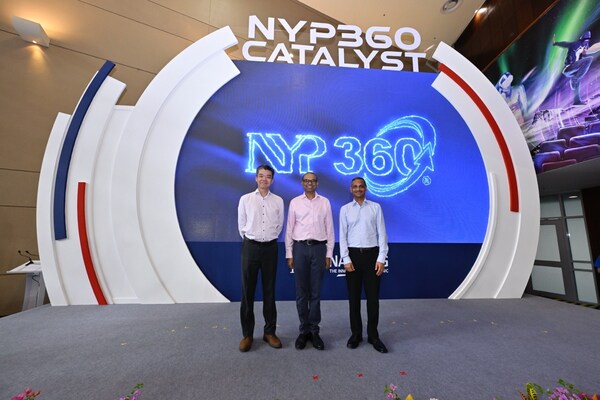 [L-R] Mr Russell Chan, Principal and CEO, NYP; Dr Janil Puthucheary, Senior Minister of State for Education and Sustainability, and the Environment; Mr Ravinder Singh, Chairman, NYP Board of Governors