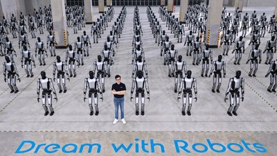 James Zhou, Founder, Chairman of the Board, and CEO of UBTECH, has witnessed the start of mass production and delivery of the company's industrial humanoid robot Walker S2 (PRNewsfoto/UBTECH)