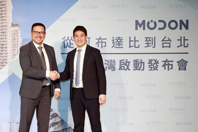 Modon Chief Commercial Officer, Mohammed Abdelrazik (left), and Knightsbridge Partners CEO, Kelvin (right), mark this moment as the starting point for establishing long-term investment between Taiwan and Abu Dhabi.(Image Source: Metaverse Digital Ltd.) Modon Chief Commercial Officer, Mohammed Abdelrazik (left), and Knightsbridge Partners CEO, Kelvin (right), mark this moment as the starting point for establishing long-term investment between Taiwan and Abu Dhabi.(Image Source: Metaverse Digital Ltd.)