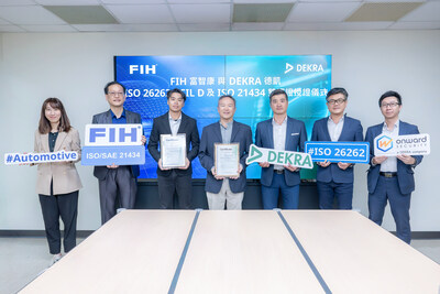 FIH’s Automotive Electronics Team team poses for a group photo with the expert team from DEKRA