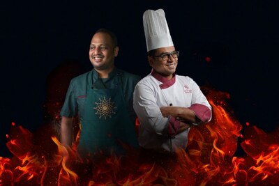 From left to right: Chef Sohan Singh of RANG and SanSara’s Master Chef Pannalal Nath (PRNewsfoto/Grand Copthorne Waterfront Hotel Singapore)