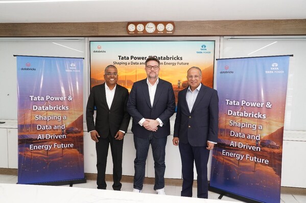Left to right: Kamalkanth Tummala, Managing Director–India, Databricks; Nick Eayrs, VP Field Engineering–APJ, Databricks; and Dr. Praveer Sinha, CEO & MD, Tata Power, at the announcement of the Databricks and Tata Power partnership to build a future-ready data and AI platform to accelerate the energy transition across Tata Power’s business clusters.
