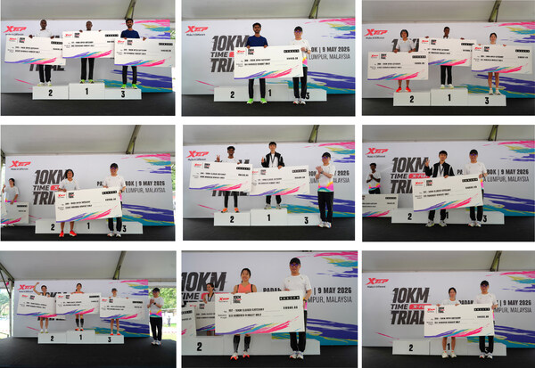 Photos of Award-winning Runners at Malaysia 10KM Time Trial
