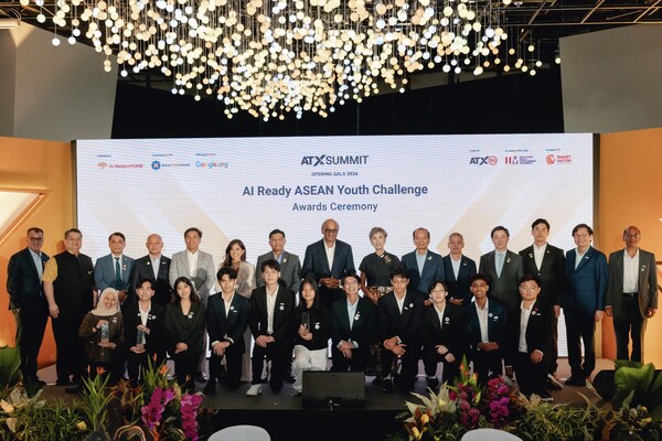Finalists from AI Ready ASEAN Youth Challenge and distinguished guests at the Opening Gala Dinner of ATxSummit 2026. Finalists from AI Ready ASEAN Youth Challenge and distinguished guests at the Opening Gala Dinner of ATxSummit 2026.