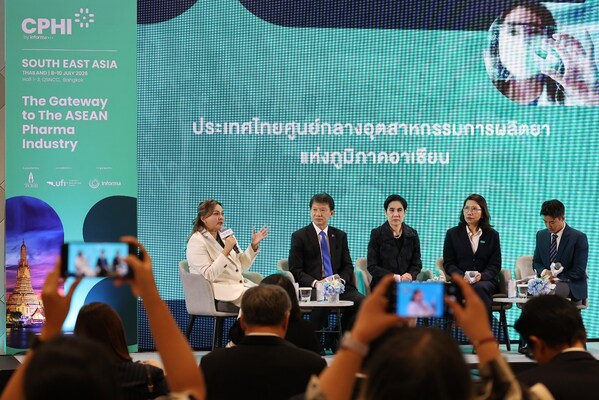 Industry and government leaders take part in a panel discussion at the CPHI South East Asia 2026 press conference, highlighting Thailand's role as the region's pharmaceutical manufacturing hub. Industry and government leaders take part in a panel discussion at the CPHI South East Asia 2026 press conference, highlighting Thailand's role as the region's pharmaceutical manufacturing hub.