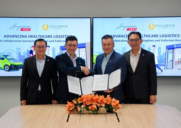 (Left to right) Mark Chong, Chief Executive Officer, SingPost; Andy Lim, Head of Commercial, SingPost; Derrick Chan, Managing Director, Singapore and Malaysia, Fullerton Health; Ho Kuen Loon, Group Chief Executive Officer and Executive Director, Fullerton Health. (Left to right) Mark Chong, Chief Executive Officer, SingPost; Andy Lim, Head of Commercial, SingPost; Derrick Chan, Managing Director, Singapore and Malaysia, Fullerton Health; Ho Kuen Loon, Group Chief Executive Officer and Executive Director, Fullerton Health.