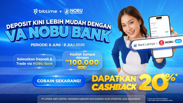 Bittime Gandeng Nobu Bank Luncurkan Program Cashback "10 Menit dari Indonesia ke Wall Street" untuk Akses Investasi Aset Global