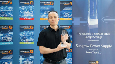 PowerTitan 3.0 achieved the Smarter E Award (PRNewsfoto/Sungrow)