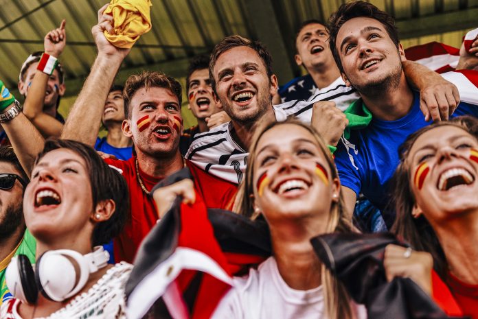 Supporters from Multiple Countries at Stadium All Together