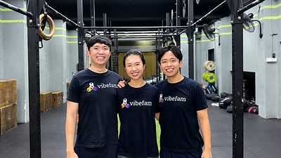 Vibefam co-founders (from left to right) Lim Chun Yong, Serene Lim, and Lee Jia Yi. The company recently announced a US$1 million seed funding round to accelerate the development of its AI-powered operating system for fitness businesses worldwide. Vibefam co-founders (from left to right) Lim Chun Yong, Serene Lim, and Lee Jia Yi. The company recently announced a US$1 million seed funding round to accelerate the development of its AI-powered operating system for fitness businesses worldwide.