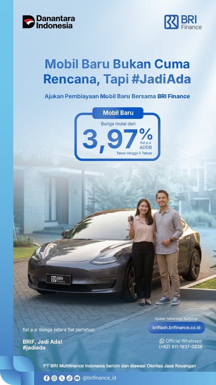 Wujudkan Rencana Memiliki Mobil Baru, BRI Finance Tawarkan KKB Ringan dan Fleksibel