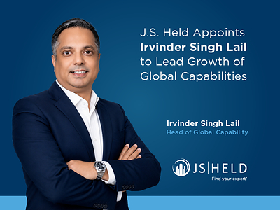 Irvinder Singh Lail brings more than 25 years of experience leading operational transformation, talent initiatives, and Six Sigma process improvement across professional services, insurance, banking, financial services, and technology-driven organizations, to J.S. Held. Irvinder Singh Lail brings more than 25 years of experience leading operational transformation, talent initiatives, and Six Sigma process improvement across professional services, insurance, banking, financial services, and technology-driven organizations, to J.S. Held.
