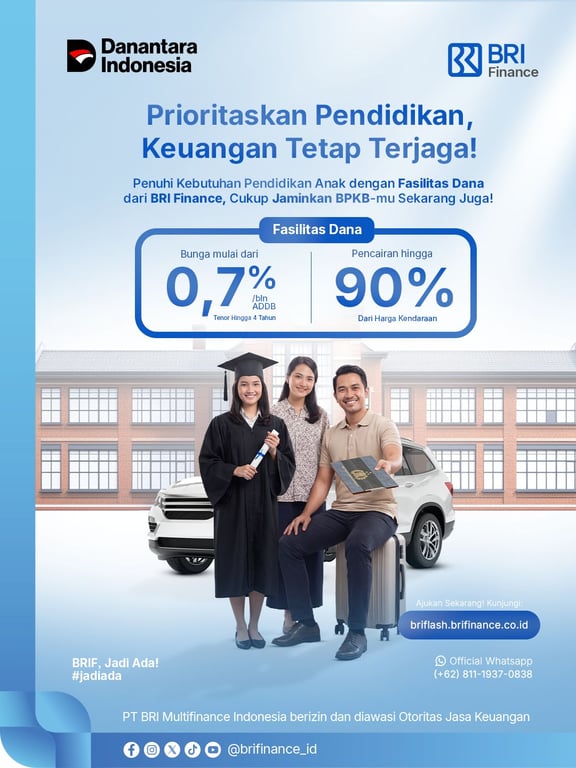 Siapkan Dana Pendidikan Anak di Tahun Ajaran Baru, BRI Finance Hadirkan Solusi Dana Fleksibel
