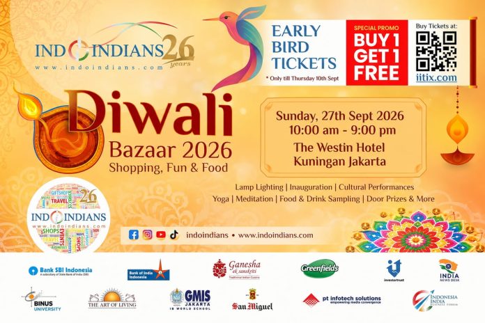 Satu Bulan Menuju Indoindians Diwali Bazaar 2026, Tiket Early Bird Buy 1 Get 1 Free Resmi Dibuka