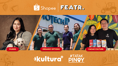 The founders and teams behind FilDogScarf, Organic Options, and Cacao Culture are featured in Grit Expectations, a docuseries by FEATR presented by Shopee Kultura+, spotlighting Filipino MSMEs turning Filipino craftsmanship into meaningful livelihoods. The founders and teams behind FilDogScarf, Organic Options, and Cacao Culture are featured in Grit Expectations, a docuseries by FEATR presented by Shopee Kultura+, spotlighting Filipino MSMEs turning Filipino craftsmanship into meaningful livelihoods.