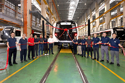 Representatives from the Land Transport Authority (LTA) Singapore, SMRT Trains and Alstom at the final train handover ceremony. Representatives from the Land Transport Authority (LTA) Singapore, SMRT Trains and Alstom at the final train handover ceremony.