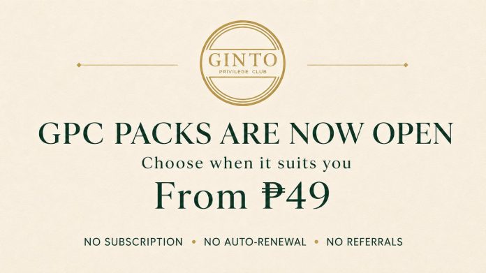 Ginto Privilege Club Opens One-Off GPC Packs Starting at ₱49; First Draw Set for October 1