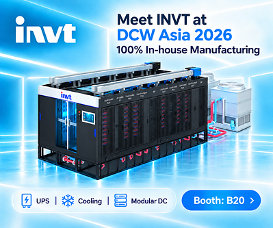 INVT to Showcase Power and Liquid-Cooling Solutions for Data Center Modernization at Data Centre World Asia 2026