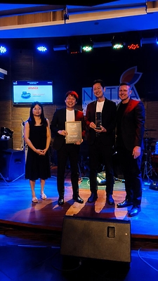 Kaneka Ubiquinol™ wins NutraIngredients-Asia Healthspan Ingredient of the Year. From left: Tingmin Koe, Editor, NutraIngredients-Asia; Kazuki Takita, Assistant Manager, Marketing & Sales (APAC), Kaneka Ubiquinol™; Tsuyoshi Takakuwa, Head of Marketing & Sales APAC, Kaneka Corporation; and Gary Scattergood, Managing Director Asia, William Reed and Publisher, NutraIngredients-Asia. Kaneka Ubiquinol™ wins NutraIngredients-Asia Healthspan Ingredient of the Year. From left: Tingmin Koe, Editor, NutraIngredients-Asia; Kazuki Takita, Assistant Manager, Marketing & Sales (APAC), Kaneka Ubiquinol™; Tsuyoshi Takakuwa, Head of Marketing & Sales APAC, Kaneka Corporation; and Gary Scattergood, Managing Director Asia, William Reed and Publisher, NutraIngredients-Asia.