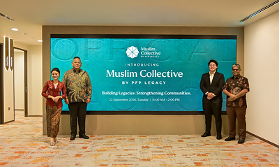 From left: Venessa Phang (Managing Director, PFP Legacy), Jeffrey Chow (Executive Director & Group CEO, SingWealth Holdings), Brandon Lim (Head of Legal, PFP Legacy) and Allawudin Mastan ( Adviser, Muslim Collective) at the official launch of Muslim Collective by PFP Legacy on 22 September 2026. From left: Venessa Phang (Managing Director, PFP Legacy), Jeffrey Chow (Executive Director & Group CEO, SingWealth Holdings), Brandon Lim (Head of Legal, PFP Legacy) and Allawudin Mastan ( Adviser, Muslim Collective) at the official launch of Muslim Collective by PFP Legacy on 22 September 2026.