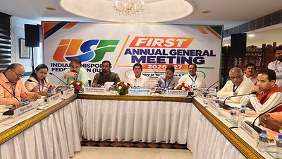 Dr. Achyuta Samanta chairing the Annual General Meeting of the Indian UniSport Federation upon being elected as its first President Dr. Achyuta Samanta chairing the Annual General Meeting of the Indian UniSport Federation upon being elected as its first President