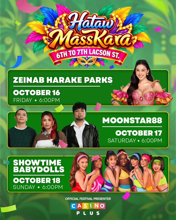 Casino Plus, official presenter ng MassKara Festival 2026; Zeinab, Moonstar88, Baby Dolls, magpapasiklab sa 3-day concert