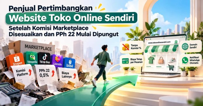 Penjual Pertimbangkan Website Toko Online Sendiri Setelah Komisi Marketplace Disesuaikan dan PPh 22 Mulai Dipungut