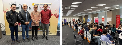 (left middle) EMGS CEO, Novie Tajuddin with H.E. Dato’ Ahmad Rozian, Ambassador of Malaysia to Japan (right middle) (left middle) EMGS CEO, Novie Tajuddin with H.E. Dato’ Ahmad Rozian, Ambassador of Malaysia to Japan (right middle)